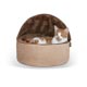 Self-Warming Kitty Bed Hooded, Chocolate/Tan 16