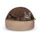 Self-Warming Kitty Bed Hooded, Chocolate/Tan 20