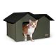 Outdoor Kitty House Extra-Wide, Unheated, Olive