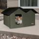 Outdoor Kitty House Extra-Wide, Unheated, Olive