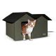 Outdoor Heated Kitty House Extra-Wide, Olive