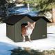 Outdoor Heated Kitty House Extra-Wide, Olive