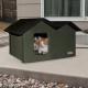 Outdoor Heated Kitty House Extra-Wide, Oilve