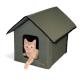 Outdoor Kitty House, Olive, Unheated