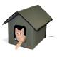 Outdoor Heated Kitty House, Olive