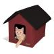 Outdoor Kitty House, Barn Red, Unheated