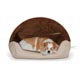 Thermo-Hooded Lounger Bed, Tan/Chocolate