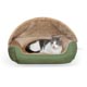 Thermo-Hooded Lounger Bed, Sage/Tan