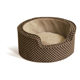 Round Comfy Sleeper (Self-Warming), SM, Tan/Brown Squares