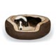 Round n' Plush Bolster Bed, Chocolate/Tan LG