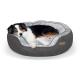 Round n' Plush Bolster Bed, Charcoal/Gray LG